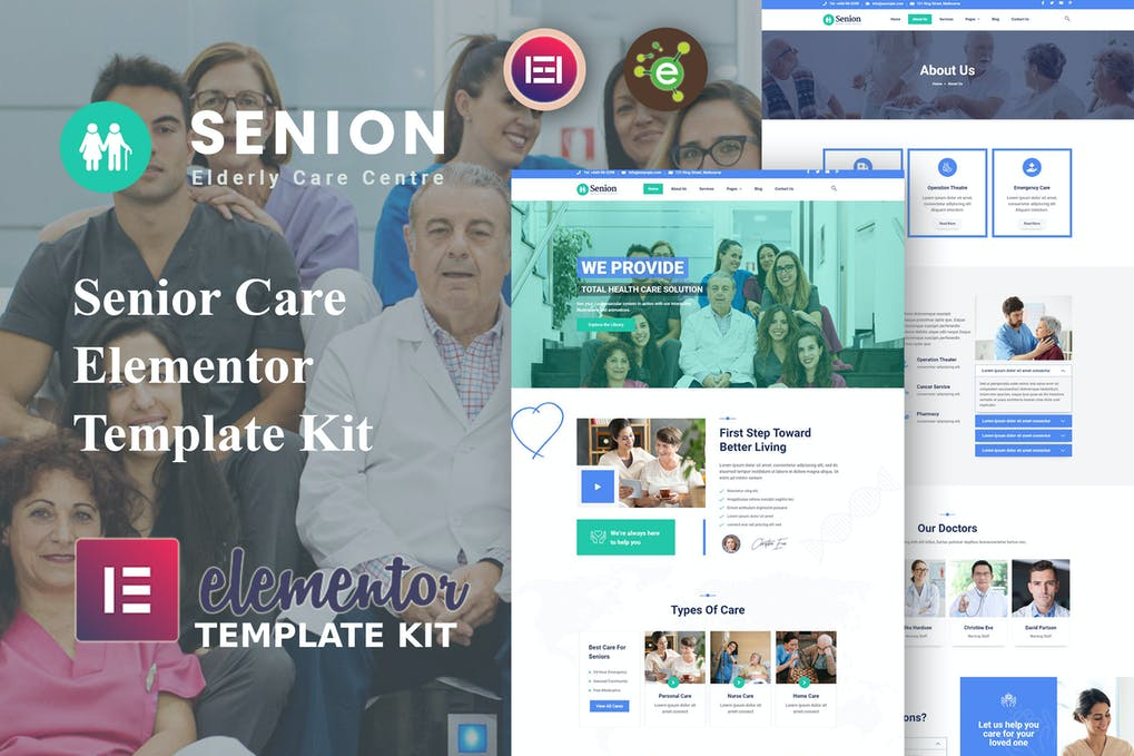 Senion - Senior Care Elementor Template Kit
