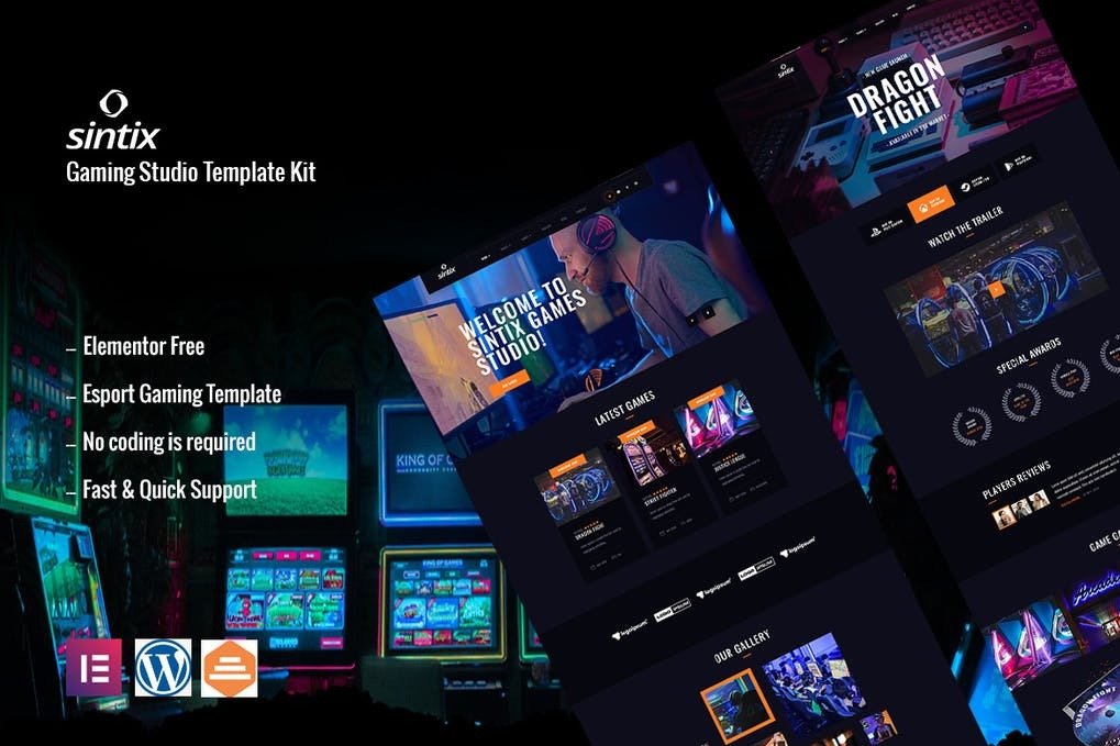 Sintix - Gaming Studio Elementor Template Kit