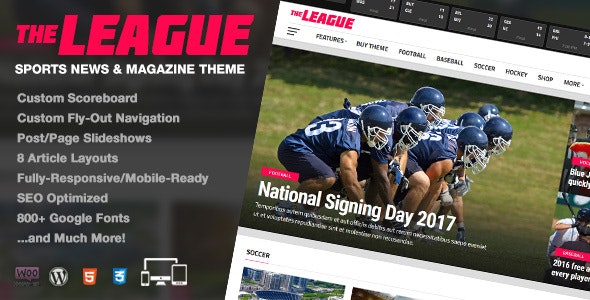 The League - Sports News - Magazine WordPress Theme