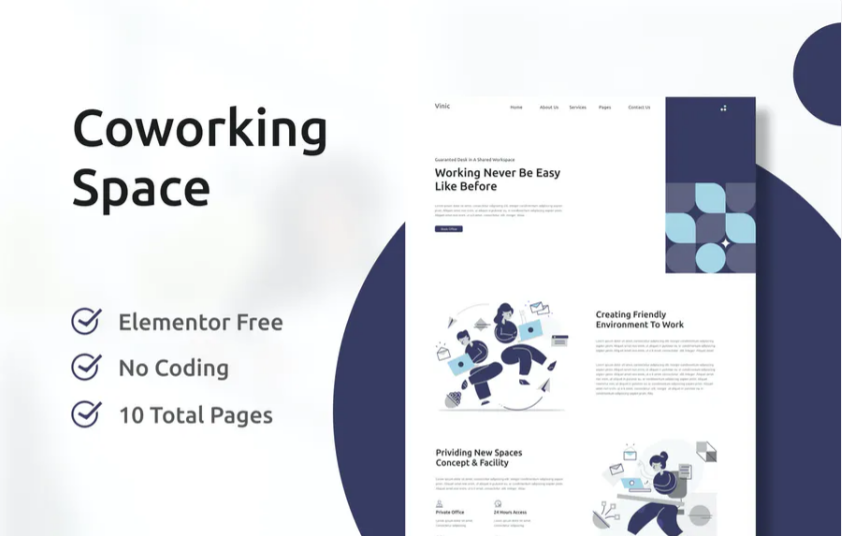 Vinic - Coworking Space Elementor Template Kit