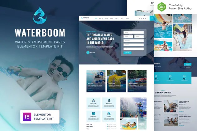 Waterboom - Water - Amusement Park Elementor Template Kit