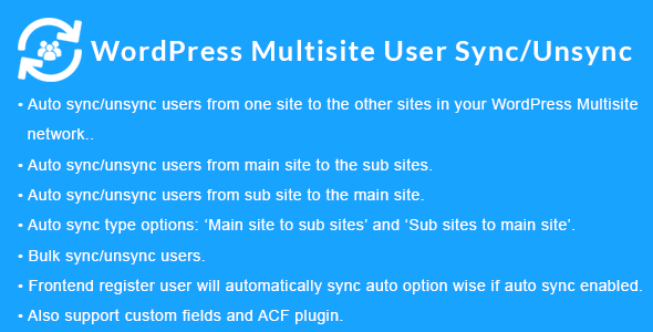WordPress Multisite User Sync Unsync