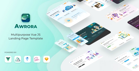 Awrora - Multipurpose Vue JS Landing Page Template