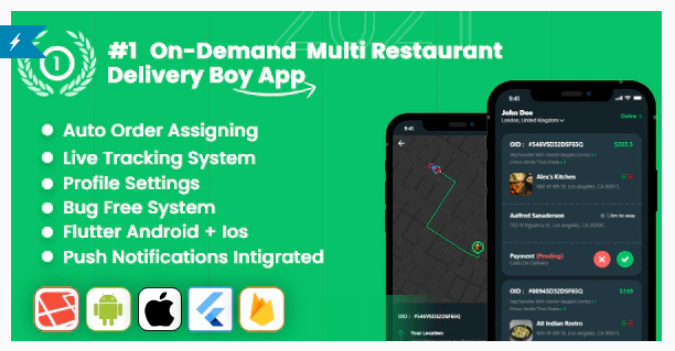 Delivery App - Multiple Restaurants Food Ordering Flutter App Mealup