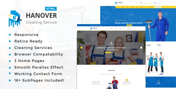 Hanover - Cleaning Service Responsive HTML Template