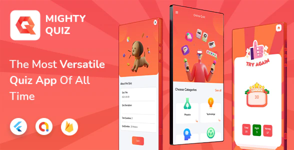 MightyQuiz July - Flutter Online Quiz App with Firebase Backend + Admin Panel