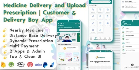 On Demand Pharmacy Delivery with Medicine Delivery and Upload Prescription App with Apps - Admin