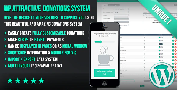 WP Attractive Donations System Easy Stripe - Paypal donations