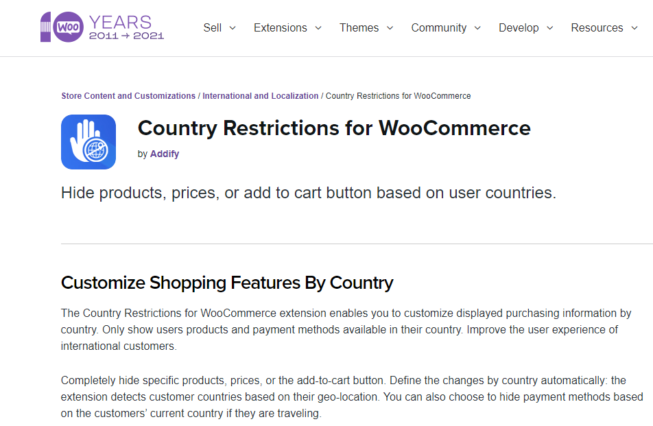 Country Restrictions for WooCommerce