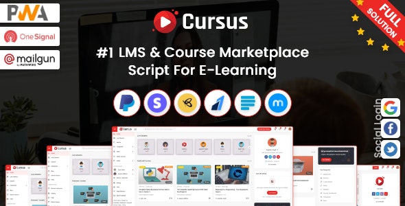 Cursus - LMS - Online Courses Marketplace Script Full Solution