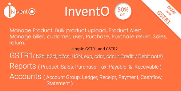 InventO - Accounting | Billing | Inventory (GST Compliance with GSTR - GSTR Integrated)