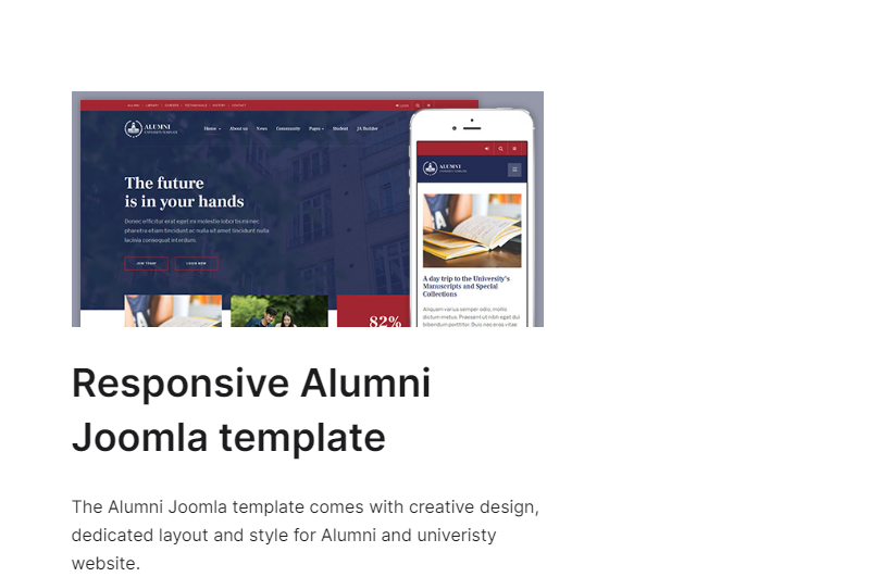 JA Alumni - premium template for educational site Joomla