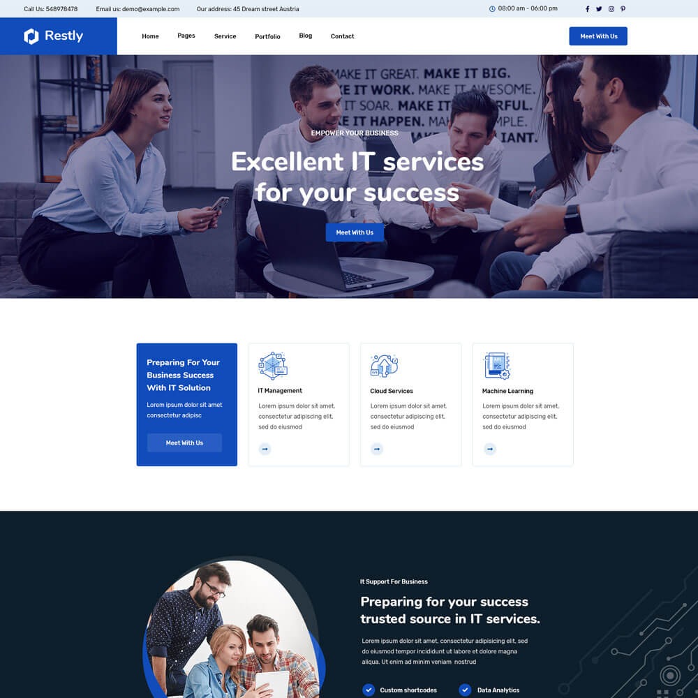 Restly - IT Solutions - Technology WordPress Theme