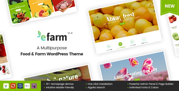 eFarm - A Multipurpose Food - Farm WordPress Theme