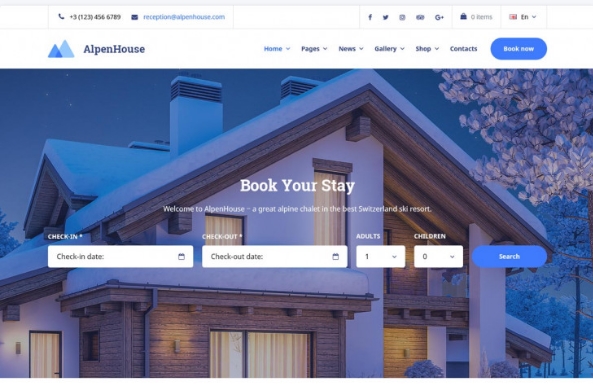 Alpenhouse - WordPress theme for hotel booking