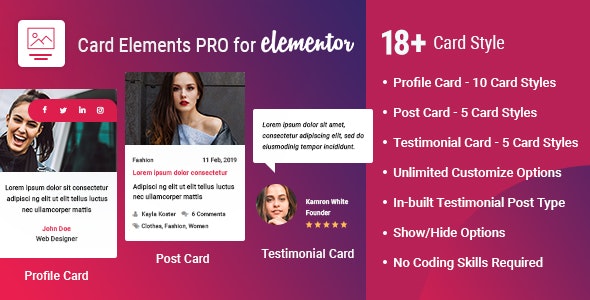 Card Elements Pro for Elementor #