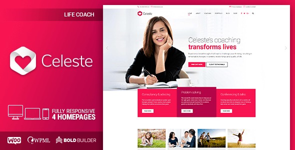 Celeste - Life Coach - Therapist WordPress Theme