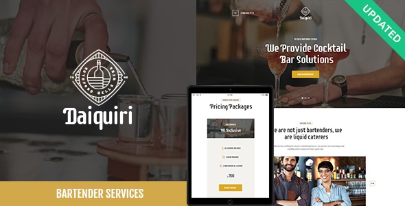 Daiquiri GPL - Bartender Services - Catering WordPress Theme