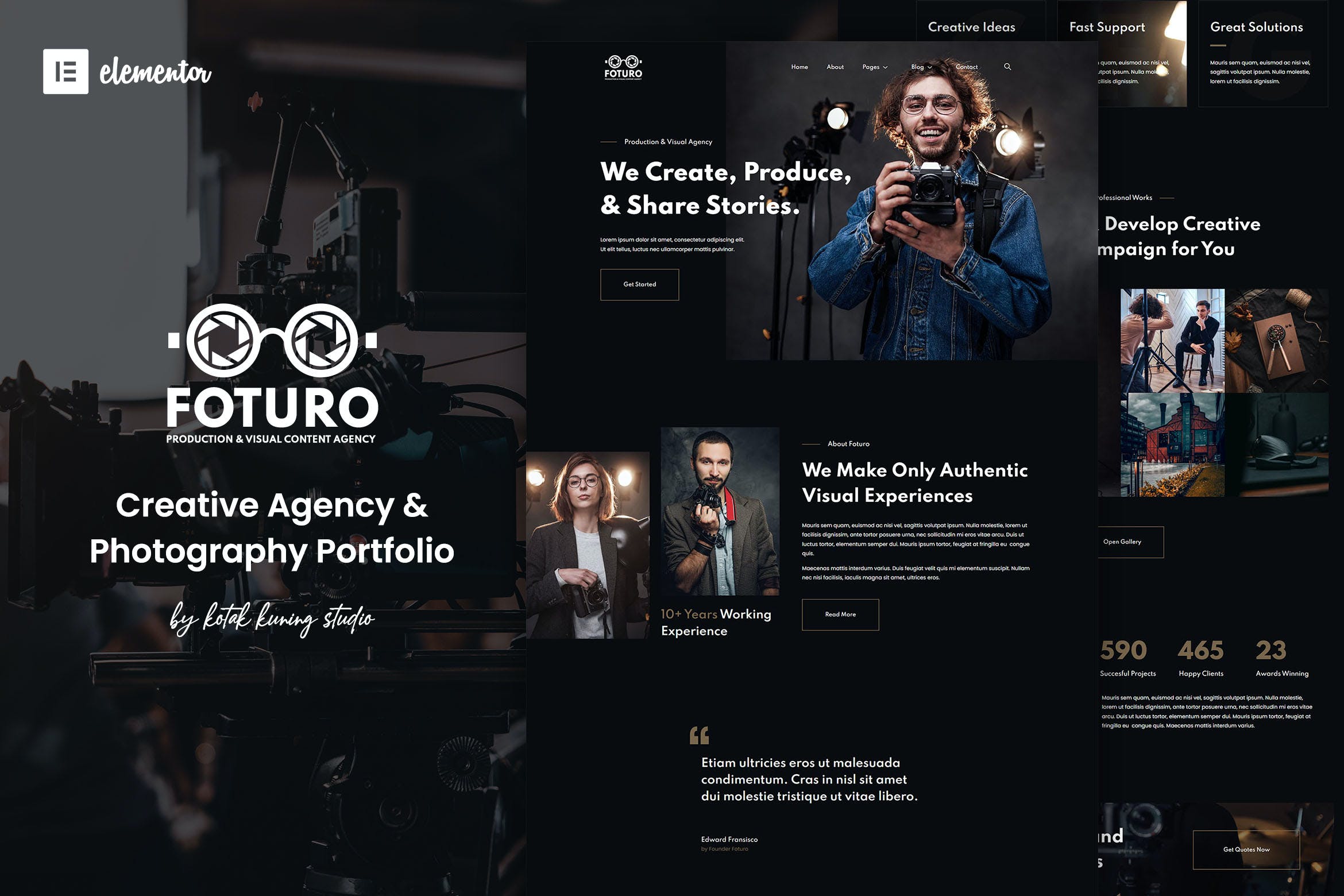 Foturo - Photography Portfolio - Creative Agency Elementor Template Kit