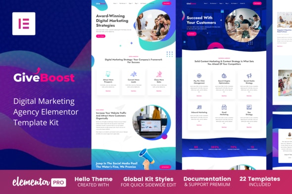 Give Boost - Digital Marketing Agency Elementor Template Kit