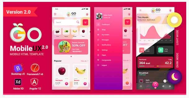 GoMobileUX - Bootstrap Framework Angular Multipurpose HTML Template