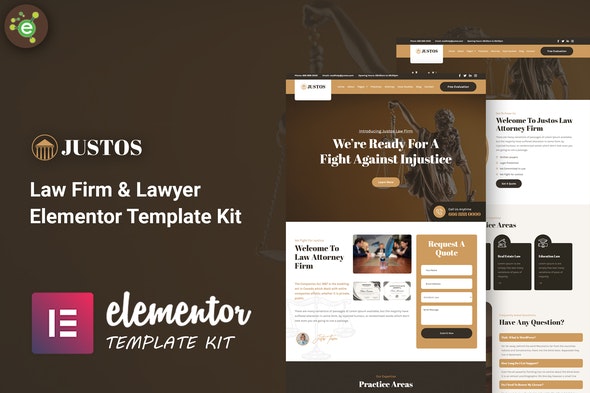 Justos - Law Firm - Lawyer Elementor Template Kit