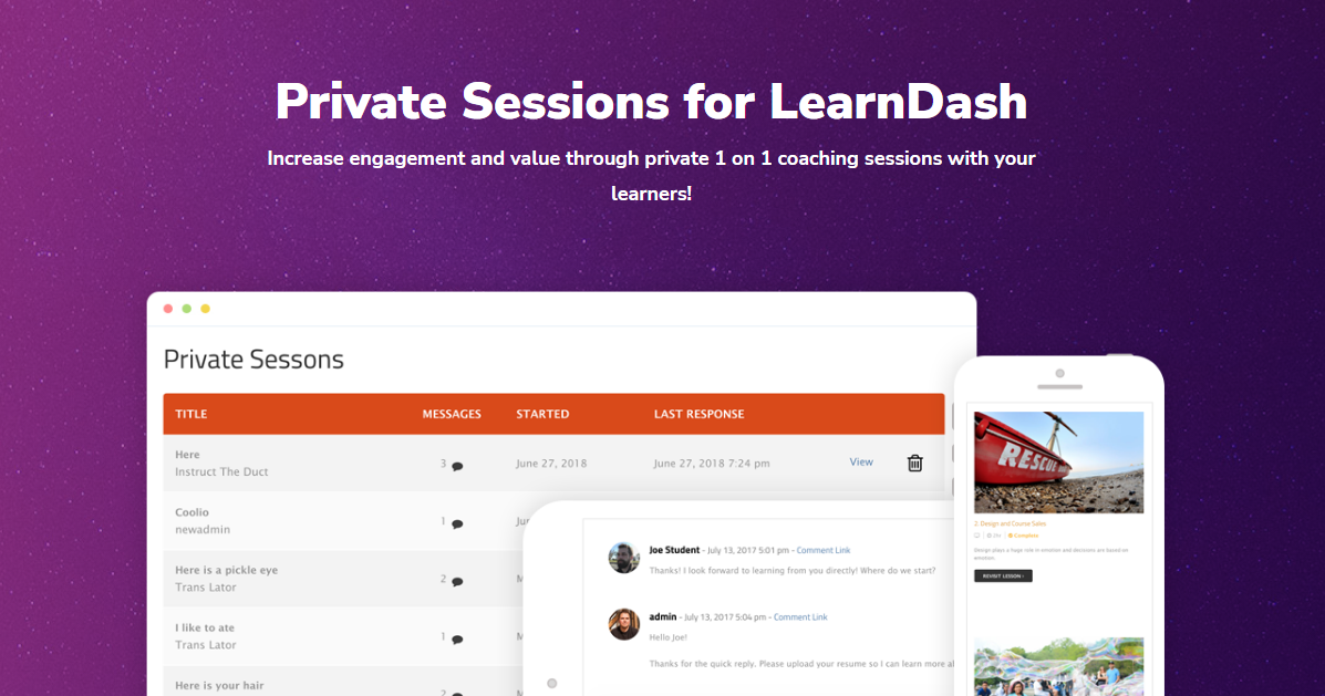LearnDash Private Sessions - SnapOrbital