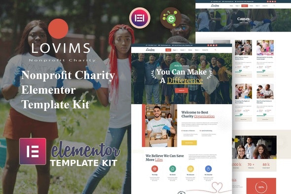 Lovims - Charity NonProfit Elementor Template Kit
