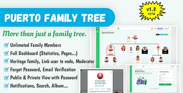 Puerto Family Tree Builder PHP Script GPL