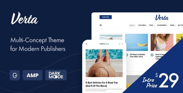 Verta - Multi-Concept WordPress Theme for Modern Publishers