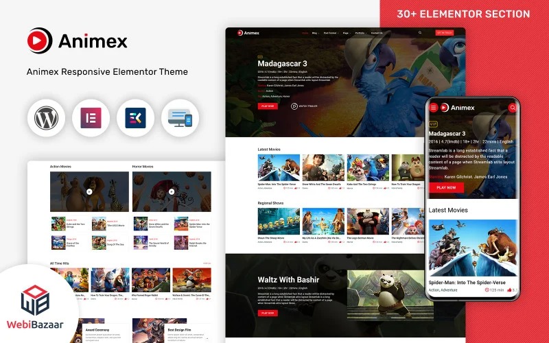 Animex - Special Effects Design Services Elementor WordPress theme WordPress Theme TM
