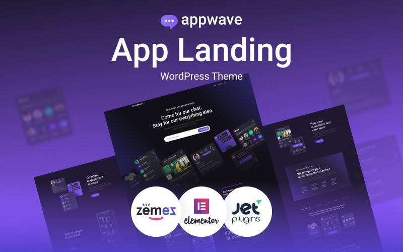 Appwave - Innovative and Stylish App Landing Page WordPress Theme TM