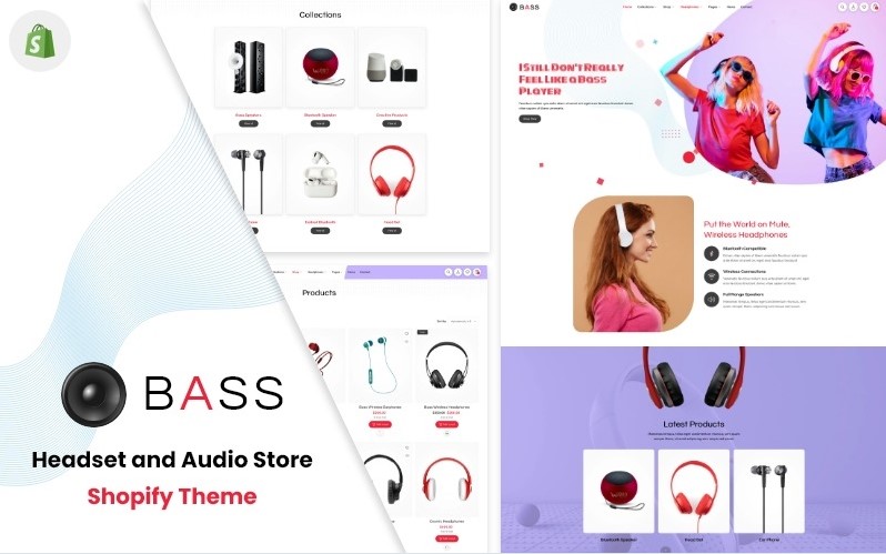 BASS - Headset and Audio Store Shopify Theme Template Monster