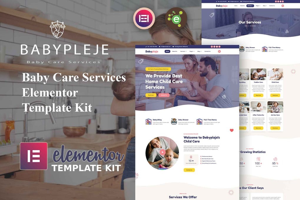 Babypleje - Baby Care Services Elementor Template Kit