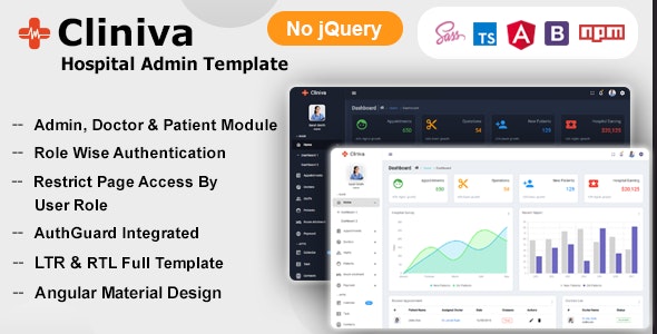 Cliniva Hospital - Angular + Medical Admin Dashboard Template For Doctors - Clinics