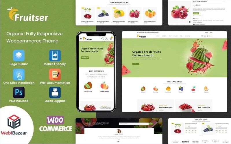 Fruitser - Grocery WooCommerce Store Template Template Monster