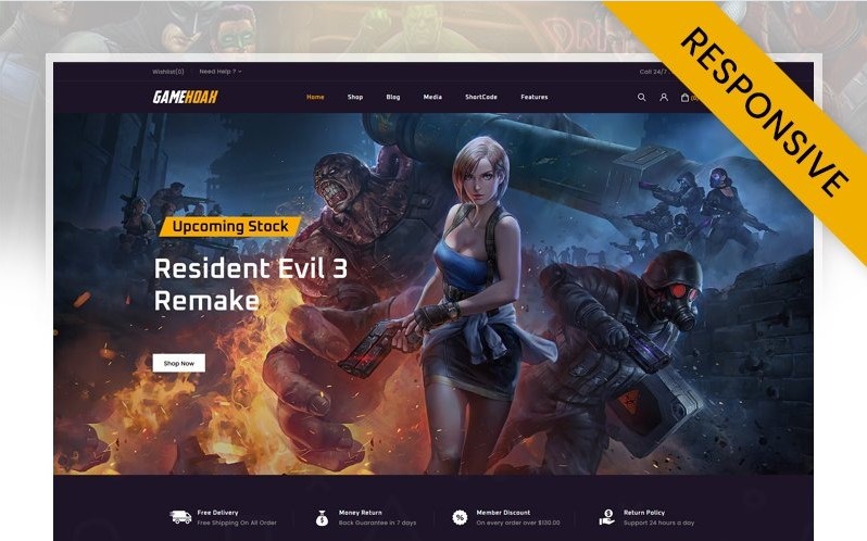 GameHoak - Online Game Store WooCommerce Theme Template Monster