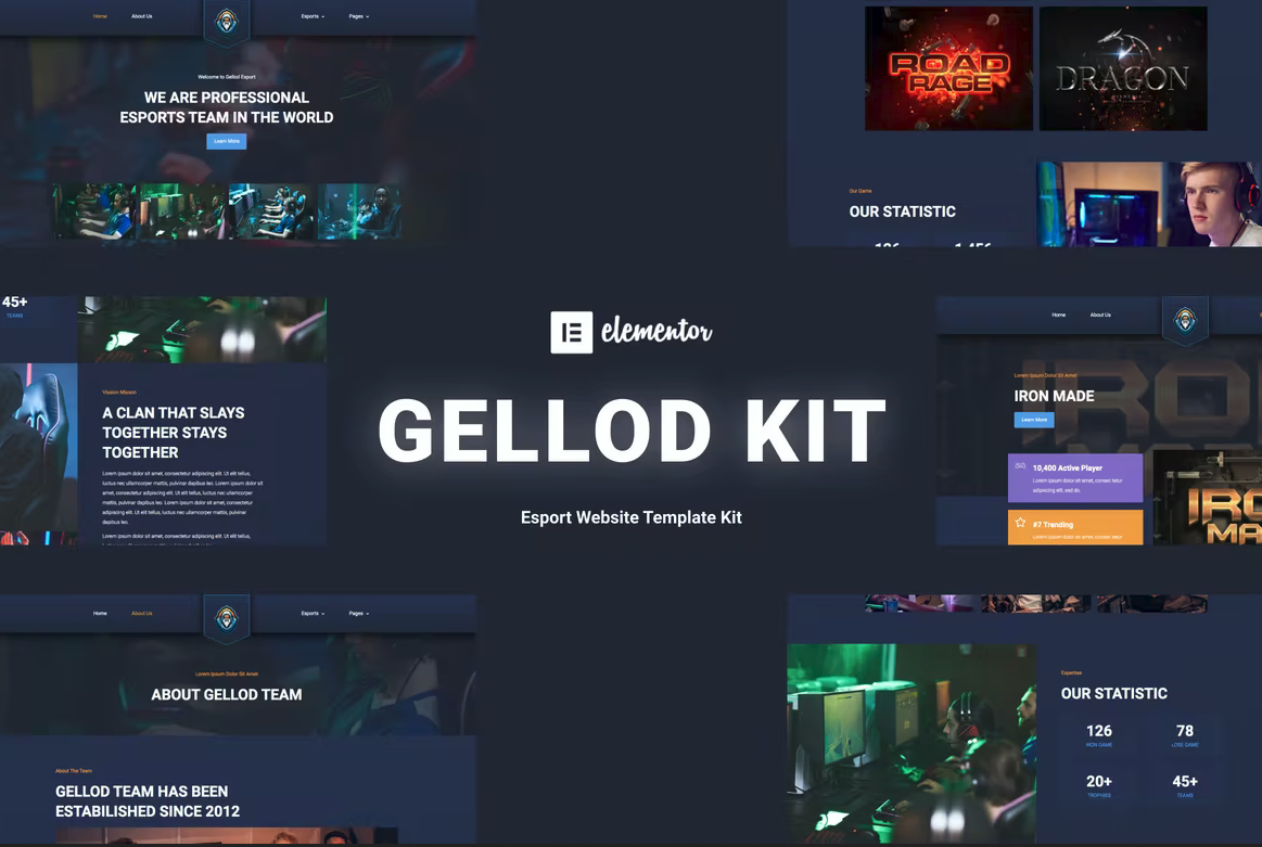 Gellod - Esport Gaming Elementor Template Kit