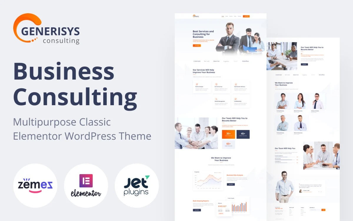 Generisys - Business Consulting Multipurpose Classic WordPress Elementor Theme TM