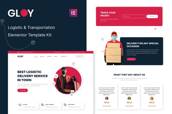 Gloy - Logistic - Transportation Delivery Elementor Template Kit