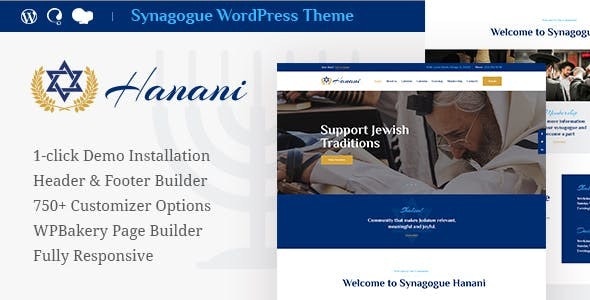 Hanani - Jewish Community - Synagogue WordPress Theme