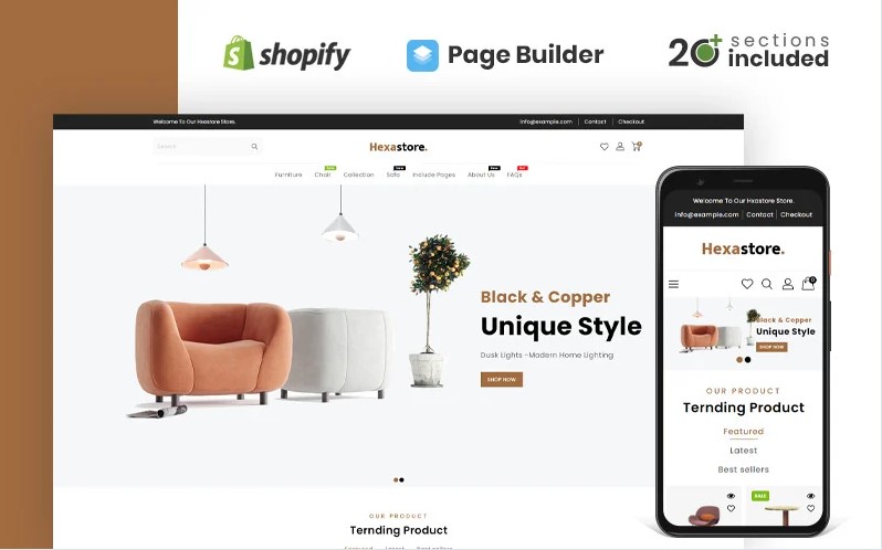 Hexastore Wood And Furniture Store Shopify Theme Template Monster