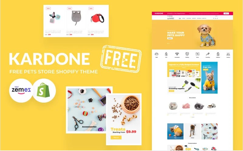 Kardone Free Pets Store Theme Shopify Template Template Monster