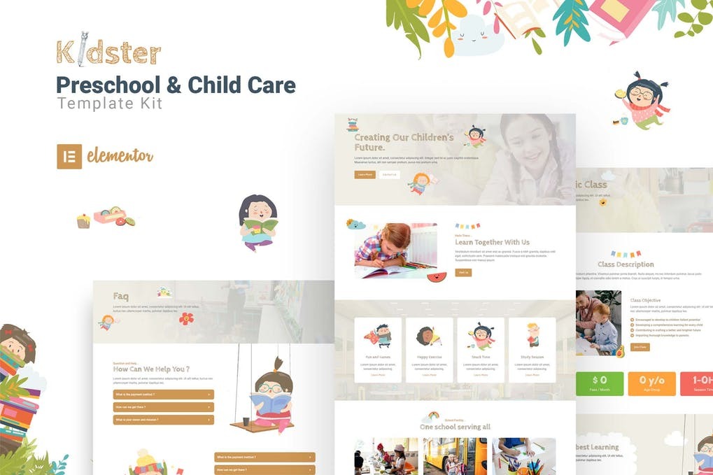 Kidster - Preschool - Childcare Elementor Template Kit