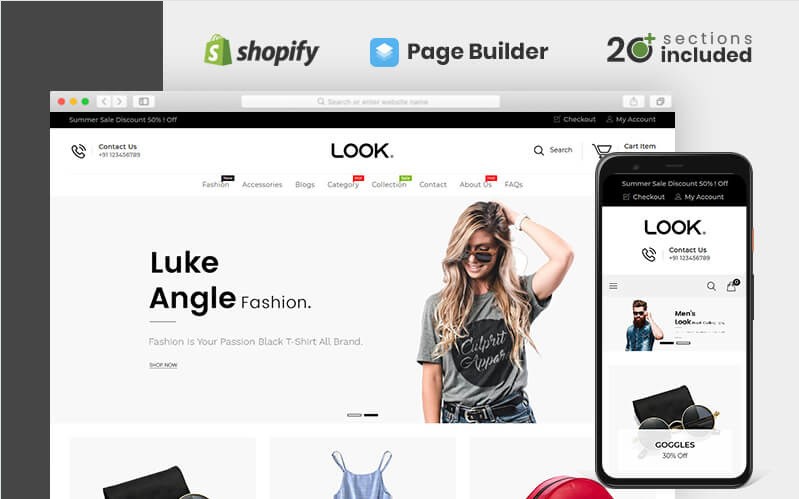 Look Fashion Shopify Theme Template Monster