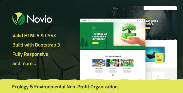 Novio - Ecology - Environmental Non-Profit Organization Template Kit
