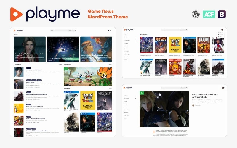 PLAYME - Video Games News WordPress Theme TM