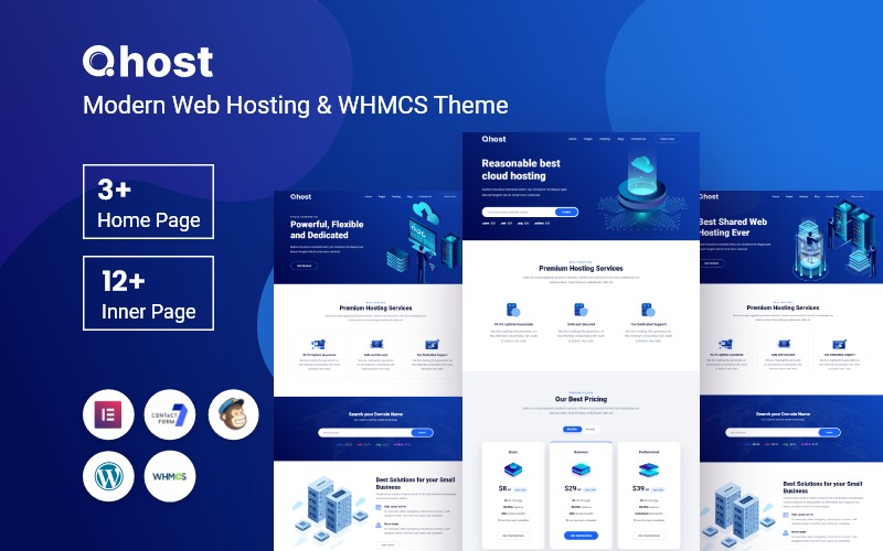 Qhost - Modern Web Hosting - WHMCS WordPress Theme TM