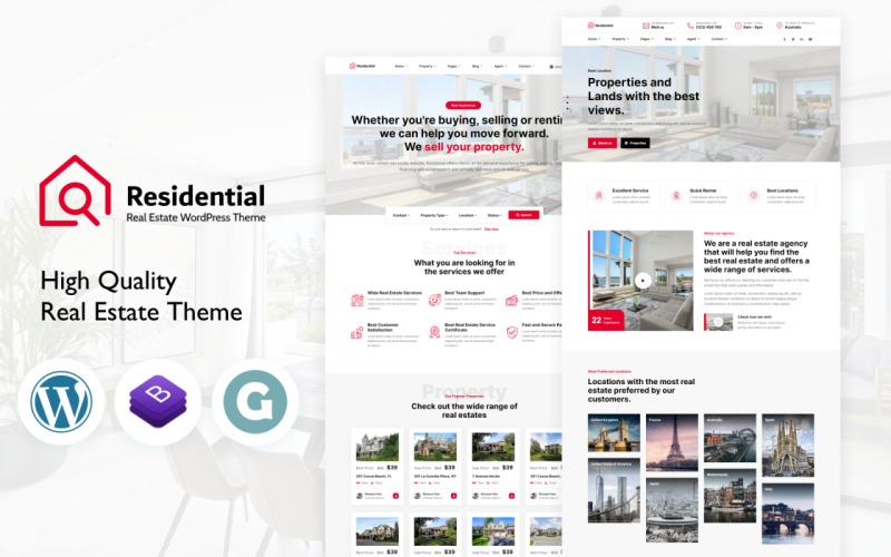 Residential Real Estate WordPress Theme TM