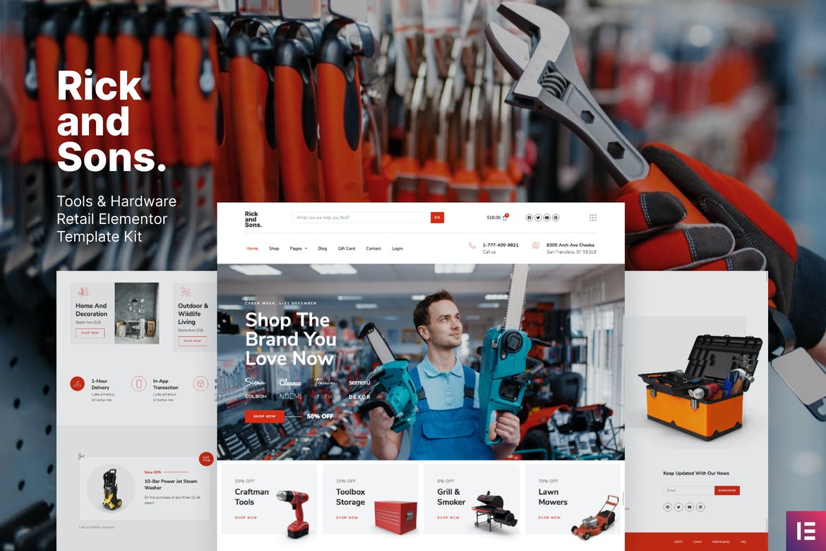 Rick and Sons - Tools - Hardware Retail WooCommerce Template Kit